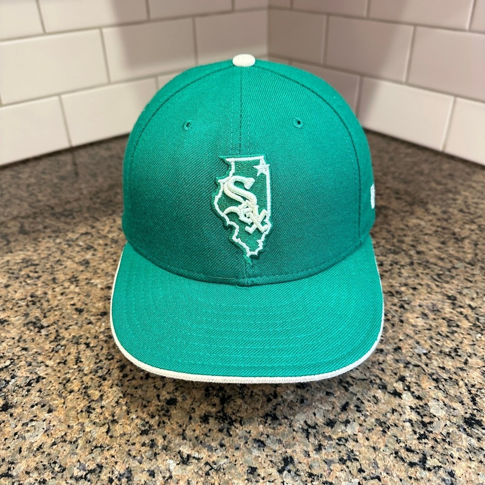 Vtg Chicago White Sox New Era‎ 59FIFTY 8 Green Made in USA 100% Wool